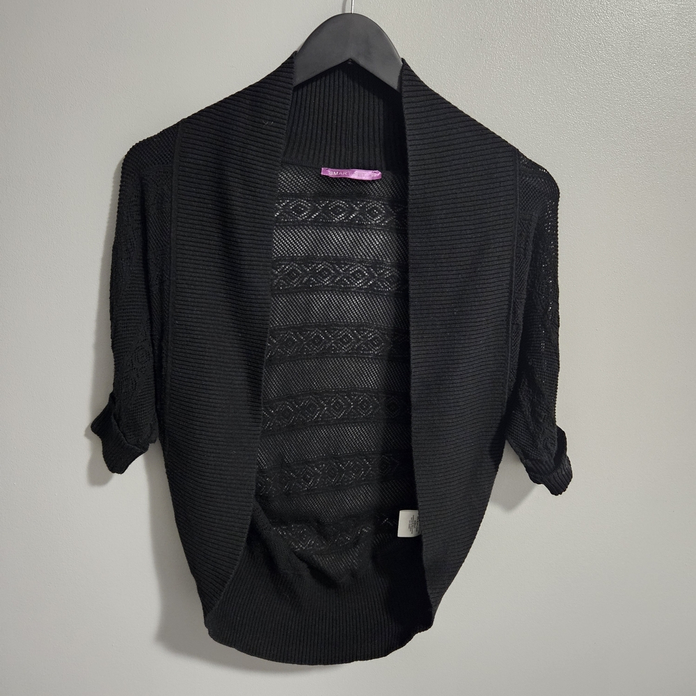 Smart Set Black Open Knit Bolero Shrug / Size Small